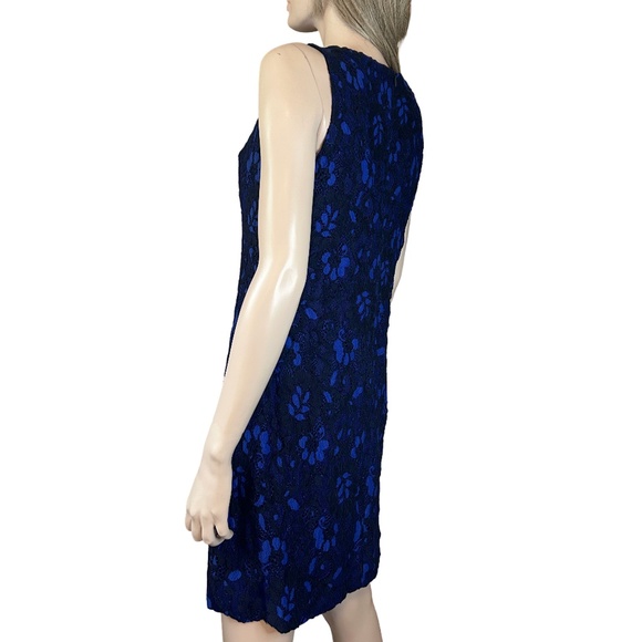 Ralph Lauren Dress Sheath Lace Overlay Royal Blue Cocktail Sleeveless - Picture 11 of 15